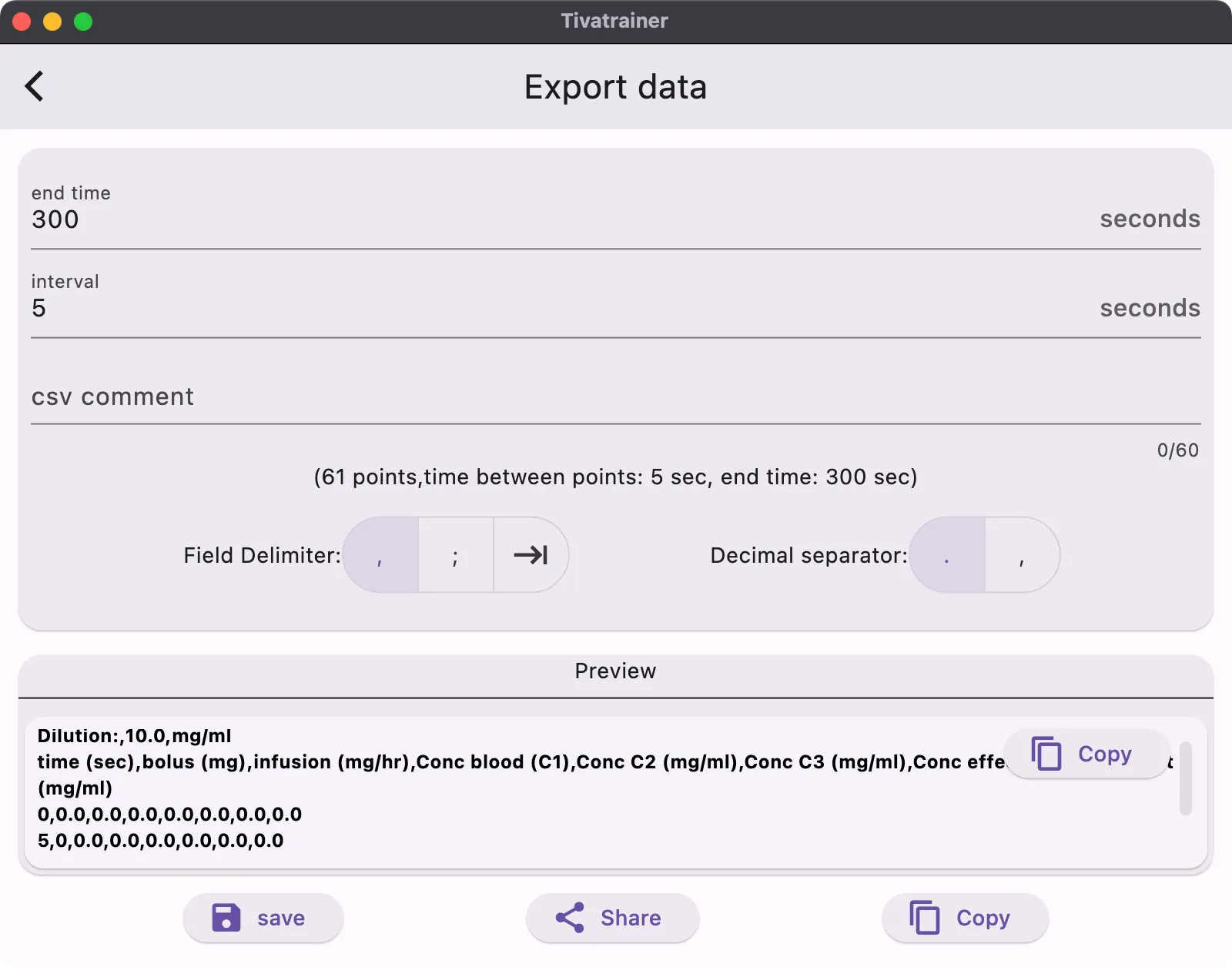 output to csv
